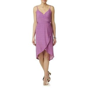 Spaghetti Strap Faux Wrap Dress Pink/Lavender Sz L
